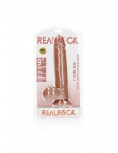 Straight Realistic Dildo  Balls  Suction Cup - 9""/ 23 cm