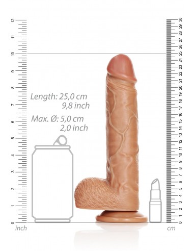 Straight Realistic Dildo  Balls  Suction Cup - 9""/ 23 cm