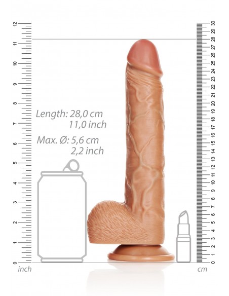 Straight Realistic Dildo  Balls  Suction Cup - 10""/ 25,5 cm