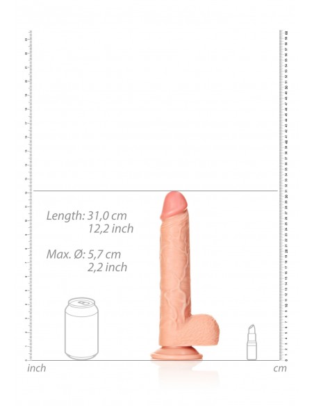 Straight Realistic Dildo  Balls  Suction Cup - 11""/ 28 cm