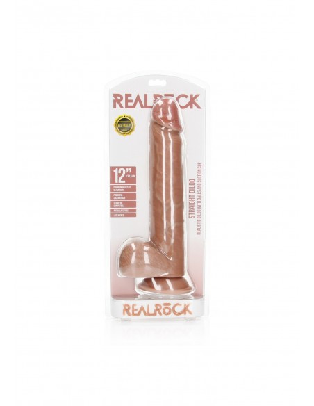 Straight Realistic Dildo  Balls  Suction Cup - 12""/ 30,5 cm