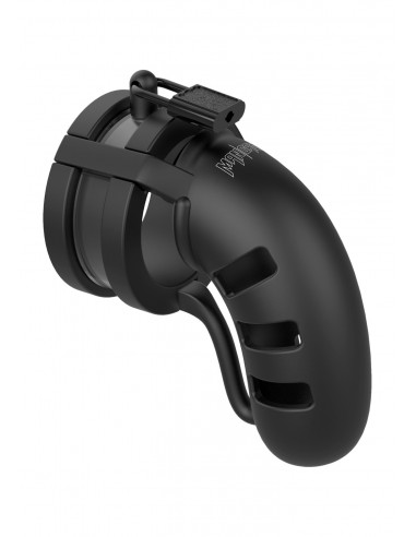 Model 19 - Chastity - 4.5"" - Sil Cage Ballsplitter - Black