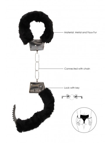 Pleasure Furry Hand Cuffs - With Quick-Release Button