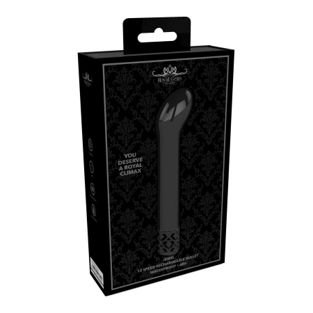 Wibrator typu bullet Jewel Rechargeable ABS Gunmetal - zakrzywiona końcówka o średnicy 1,8 cm, 10 trybów, długość 12 cm - 2