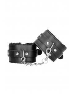 Plush Bonded Leather Hand Cuffs - With Adjustable Straps 2