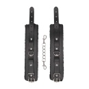 Plush Bonded Leather Hand Cuffs - With Adjustable Straps - 3