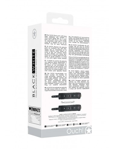 Plush Bonded Leather Hand Cuffs - With Adjustable Straps