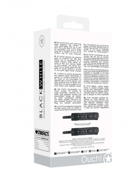 Plush Bonded Leather Hand Cuffs - With Adjustable Straps