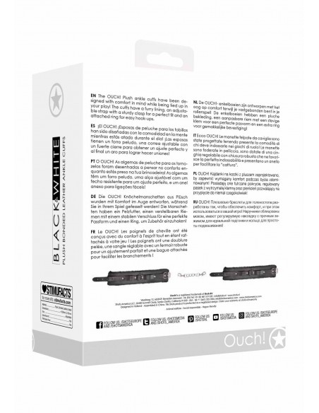 Plush Bonded Leather Ankle Cuffs - With Adjustable Straps