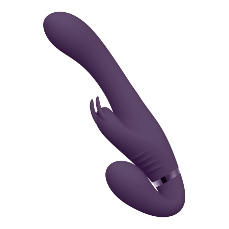 Strapon bez uprzęży Suki Purple - 3 silniki NG F1, niezależne sterowanie, długość całkowita 22 cm - 5