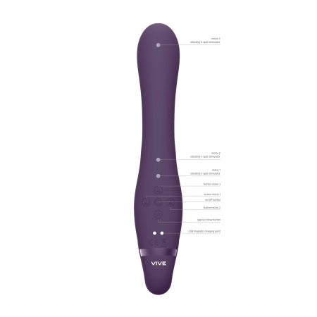 Strapon bez uprzęży Suki Purple - 3 silniki NG F1, niezależne sterowanie, długość całkowita 22 cm - 7