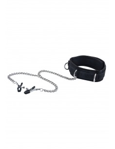 Velcro Collar With Nipple Clamps - With Adjustable Straps 2