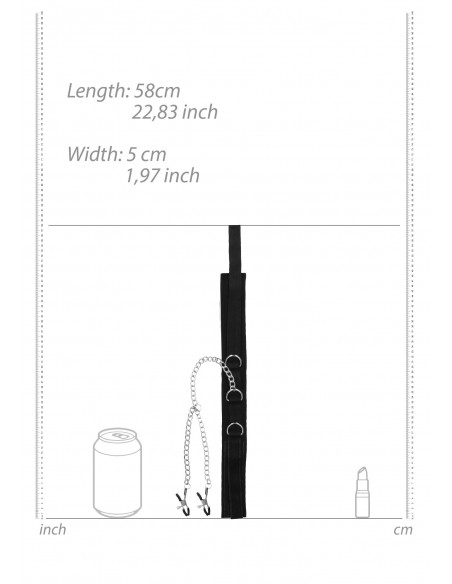 Velcro Collar With Nipple Clamps - With Adjustable Straps