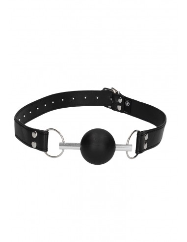 Solid Ball Gag - With Bonded Leather Straps