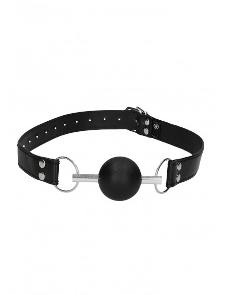 Solid Ball Gag - With Bonded Leather Straps