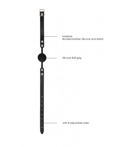 Silicone Ball Gag - with Adjustable Bonded Leather Straps
