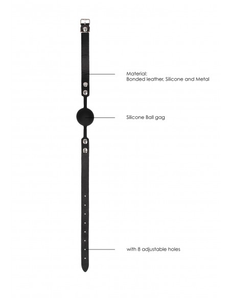 Silicone Ball Gag - with Adjustable Bonded Leather Straps