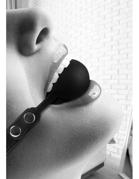 Silicone Ball Gag - with Adjustable Bonded Leather Straps