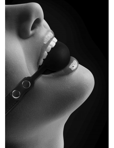 Silicone Ball Gag - with Adjustable Bonded Leather Straps