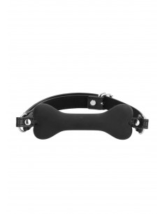 Silicone Bone Gag - With Adjustable Bonded Leather Straps 2