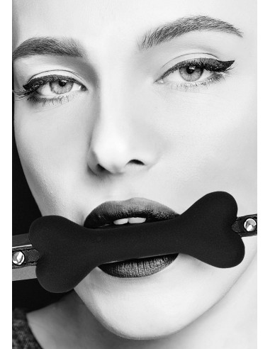 Silicone Bone Gag - With Adjustable Bonded Leather Straps