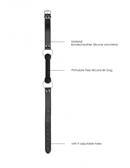 Silicone Bit Gag - With Adjustable Bonded Leather Straps