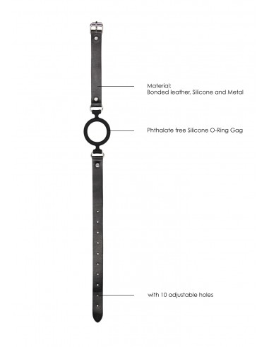 Silicone Ring Gag - With Adjustable Bonded Leather Straps