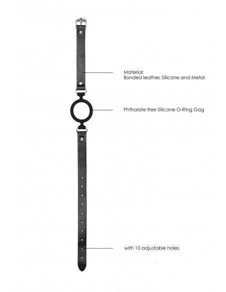 Silicone Ring Gag - With Adjustable Bonded Leather Straps