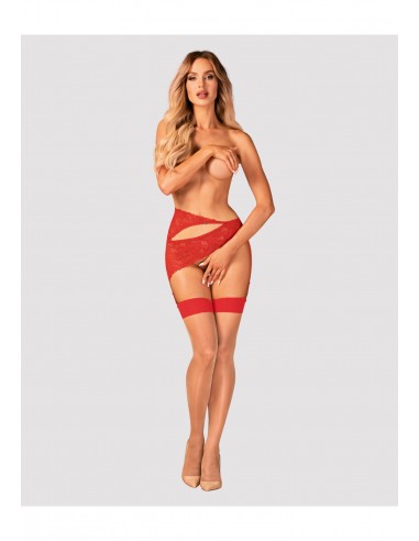 Bielizna-S814 pończochy czerwone  S/M