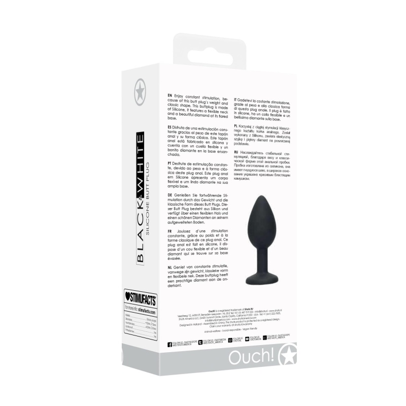 Zatyczka analna Silicone Butt Plug with Removable Jewel - 7