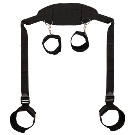 Zestaw do krępowania Neck-Wrist-Ankle – mankiety na szyję, nadgarstki i kostki z rzepami i karabińczykami, pasy 188 cm - 3
