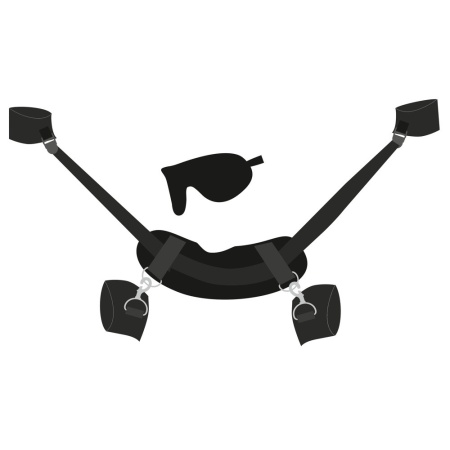 Zestaw do krępowania Neck-Wrist-Ankle – mankiety na szyję, nadgarstki i kostki z rzepami i karabińczykami, pasy 188 cm - 8