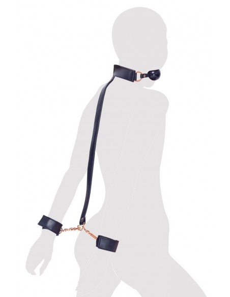 Bad Kitty Ball Gag+Cuffs rose