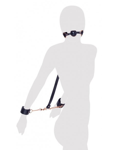 Bad Kitty Ball Gag+Cuffs rose