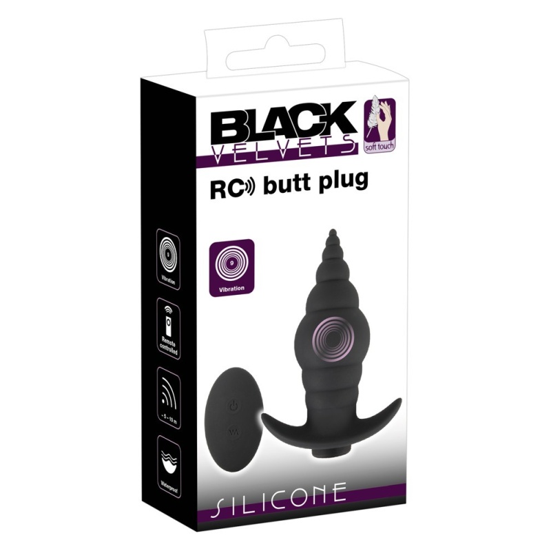 Wibrujący korek analny RC Butt Plug z pilotem, 9 trybów, długość całkowita 9,6 cm - 1