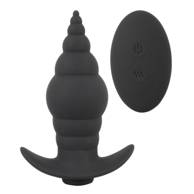 Wibrujący korek analny RC Butt Plug z pilotem, 9 trybów, długość całkowita 9,6 cm - 1 2