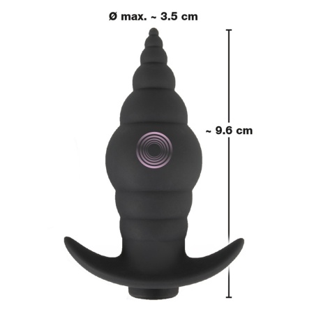 Wibrujący korek analny RC Butt Plug z pilotem, 9 trybów, długość całkowita 9,6 cm - 9