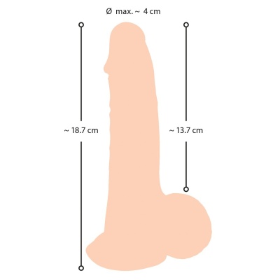 Dildo Nature Skin 19 z ruchomą skórą – realistyczny kształt penisa, przyssawka i możliwość montażu w uprzęży długość całkowita 1 - 1 2