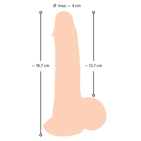 Dildo Nature Skin 19 z ruchomą skórą – realistyczny kształt penisa, przyssawka i możliwość montażu w uprzęży długość całkowita 1 - 2