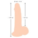 Dildo Nature Skin 19 z ruchomą skórą – realistyczny kształt penisa, przyssawka i możliwość montażu w uprzęży długość całkowita 1 - 2
