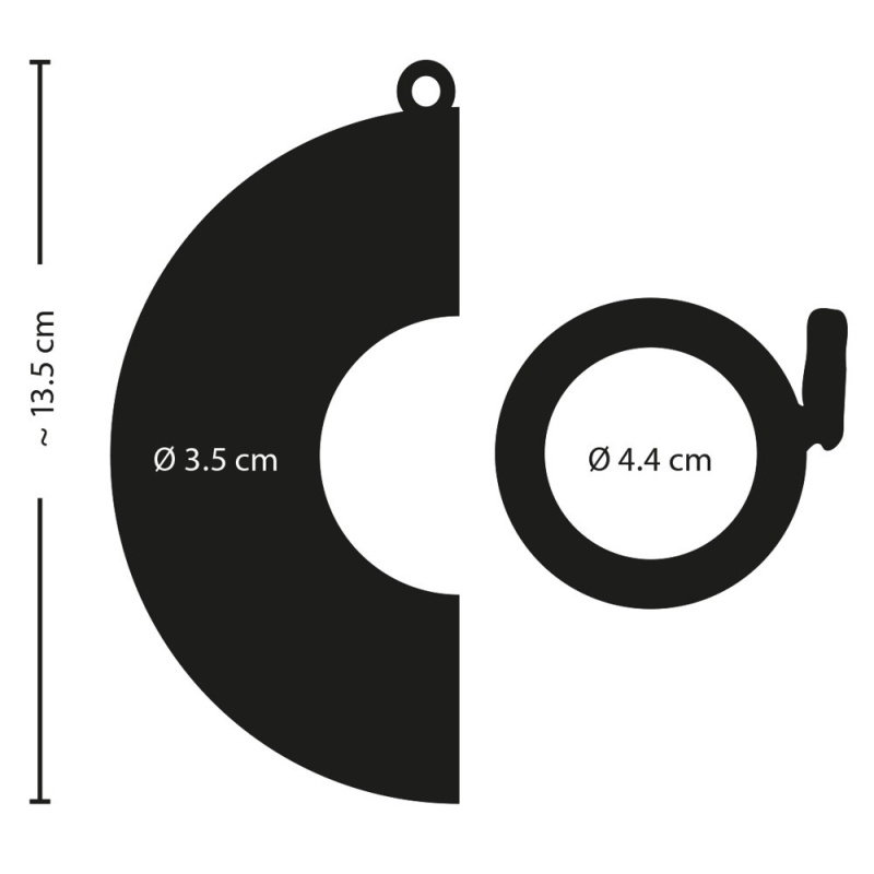 Klatka na penisa Curved ze stali nierdzewnej, zakrzywiona, z zamkiem, 13,5 cm, średnica pierścienia 4,4 cm - 8