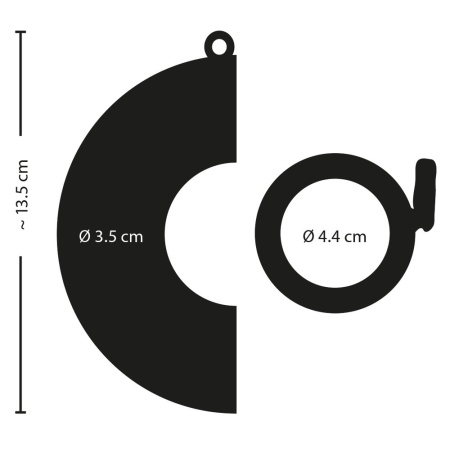Klatka na penisa Curved ze stali nierdzewnej, zakrzywiona, z zamkiem, 13,5 cm, średnica pierścienia 4,4 cm - 8