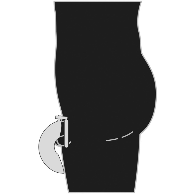 Klatka na penisa Curved ze stali nierdzewnej, zakrzywiona, z zamkiem, 13,5 cm, średnica pierścienia 4,4 cm - 9