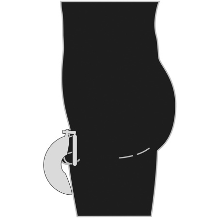 Klatka na penisa Curved ze stali nierdzewnej, zakrzywiona, z zamkiem, 13,5 cm, średnica pierścienia 4,4 cm - 9