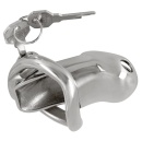 Klatka na penisa Chastity Cage Short z zamkiem, otworami wentylacyjnymi, długość 8,5 cm, pierścień 4,4 x 5,3 cm - 3