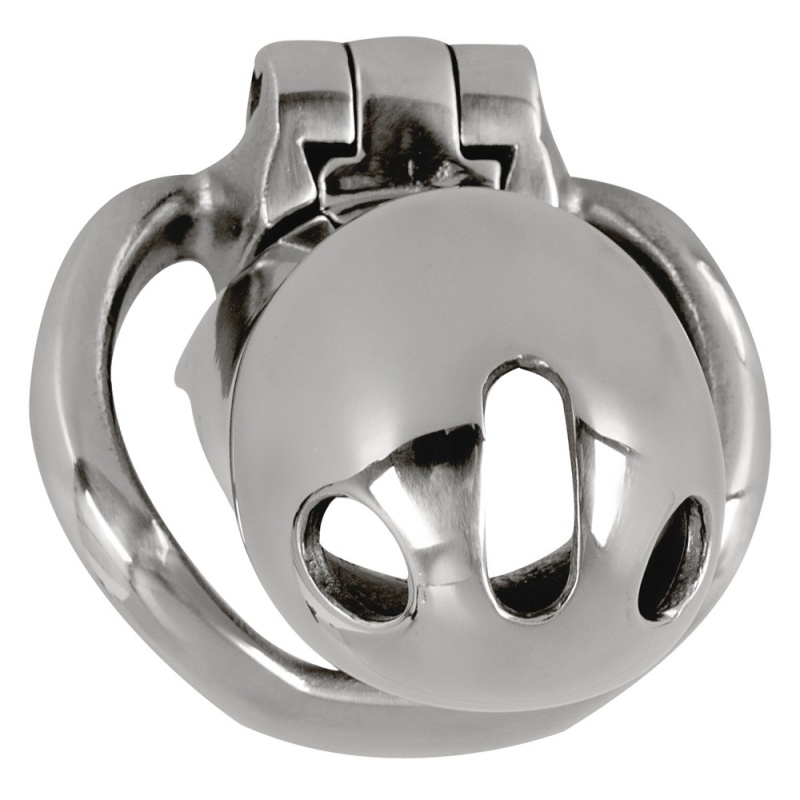 Klatka na penisa Chastity Cage Short z zamkiem, otworami wentylacyjnymi, długość 8,5 cm, pierścień 4,4 x 5,3 cm - 5