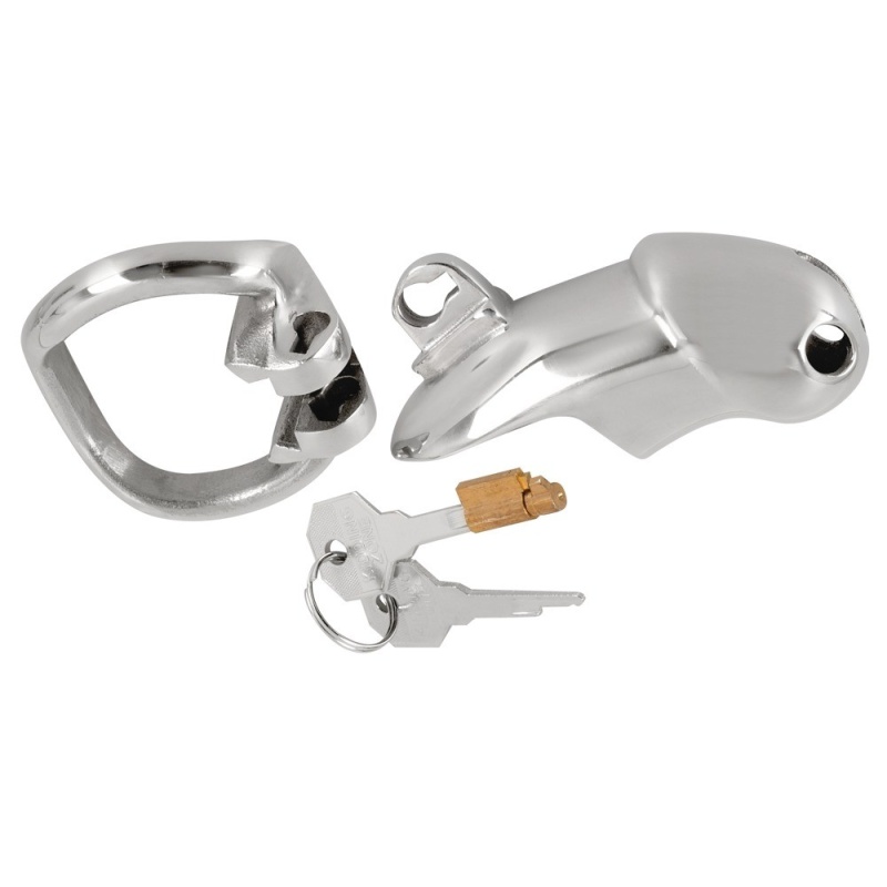 Klatka na penisa Chastity Cage Short z zamkiem, otworami wentylacyjnymi, długość 8,5 cm, pierścień 4,4 x 5,3 cm - 7