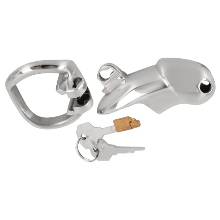 Klatka na penisa Chastity Cage Short z zamkiem, otworami wentylacyjnymi, długość 8,5 cm, pierścień 4,4 x 5,3 cm - 7