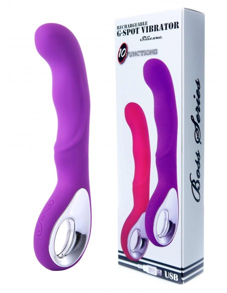Vibrator G-spot 10 functions USB Purple
