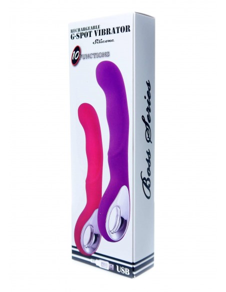 Vibrator G-spot 10 functions USB Purple